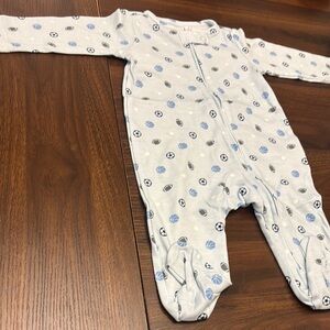 Carter's Gray and Blue Sports Print Footie